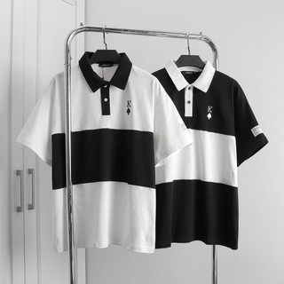 Áo thun polo Oversize Poker local brand - polo unisex nam nữ cotton khô, dệt gân nhỏ