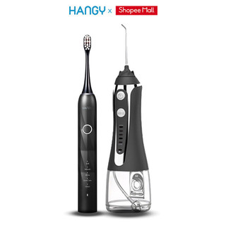 Combo máy tăm nước Hangy  Mini HM23 Nâng Cấp & HF-2 và Bàn Chải Điên Nâng Cấp đầu lông siêu mềm HY23 Pro