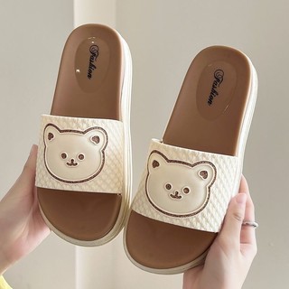 ( Lên 1 size ) Dép Nữ Thời Trang Lainiki Đế Cao 3cm Chất Liệu Cao Su Đi Nước Thoải Mái 1982
