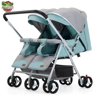 Xe đẩy đôi, nôi đẩy đôi sơ sinh cho bé 2 chiều có thể gấp gọn, đẩy nhẹ nhàng giảm sóc Hulk.Kids