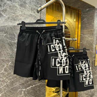  89 Quần Short Gió Nam DSQ Đen In Hoạ Tiết Khung Chữ ICON Dọc 1 Bên Đùi .Quần Đùi Siêu Cấp Dành Cho Anh Em Boy Phố 89 