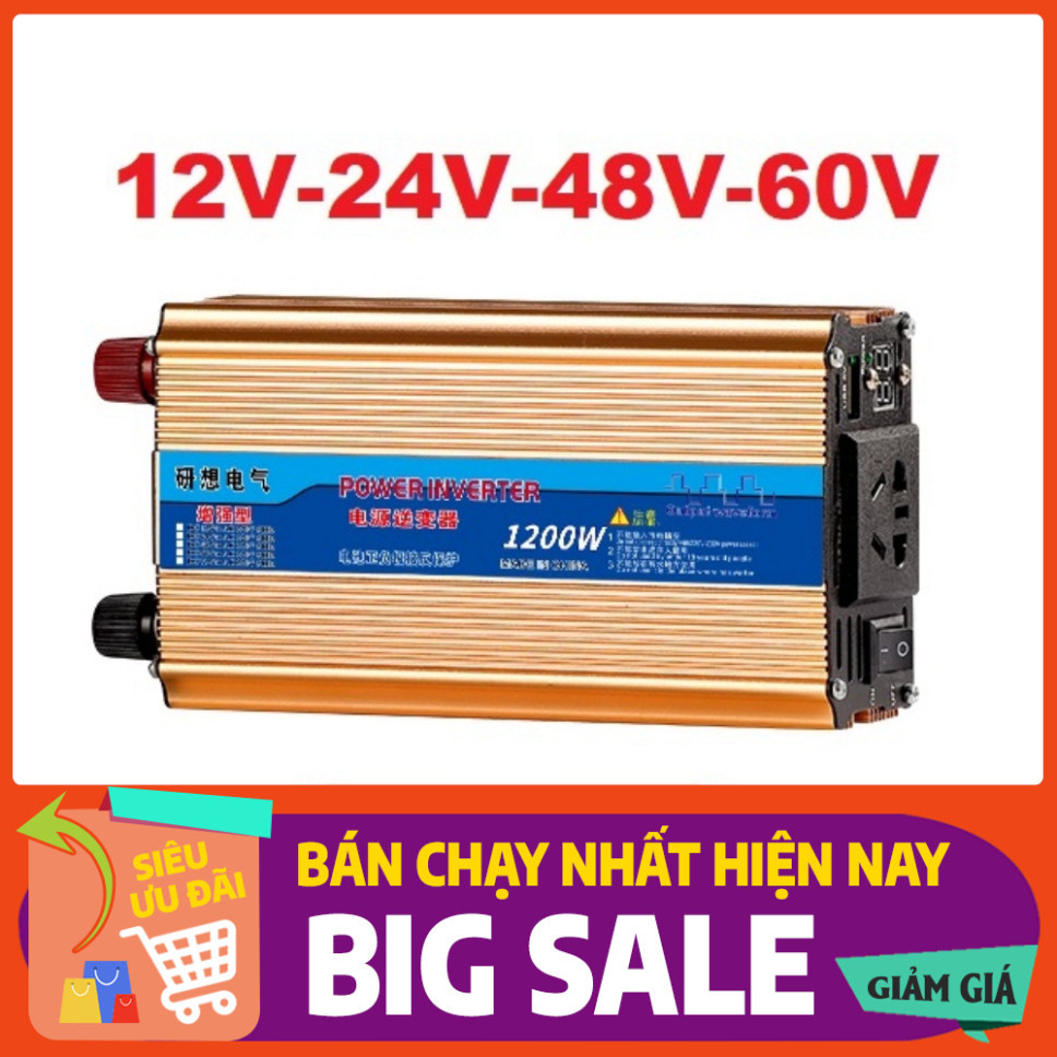 [HÀNG CÓ SẴN] Bộ kich nguồn điện 12V lên 220v 1200W-Bộ Chuyển Đổi Điện Inverter 1200W Sin Chuẩn