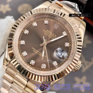 Đồng Hồ Rolex Nam Chính Hãng NHÀ KEM Máy Nhật Màu Nâu Dây Thép Đúc Đặc Chống Nước Tốt Mẫu Mới 2024