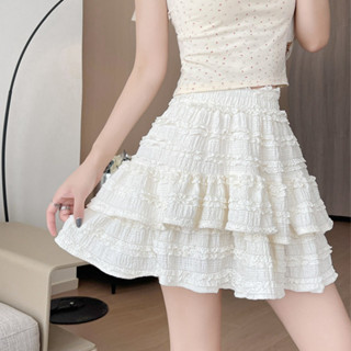 Chân váy bèo xoè 2 tầng chất xốp ren trơn phong cách Hàn Quốc lưng chun co dãn 12 Tháng 6