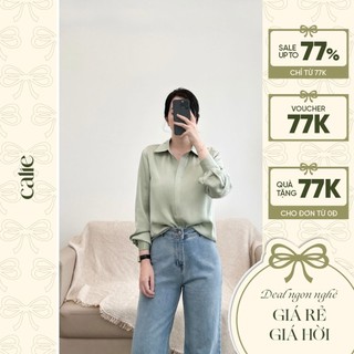 Áo sơ mi nữ dài tay cổ đức basic dễ phối đồ calie as279