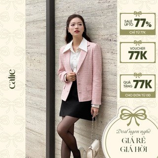 Áo blazer nữ dài tay chất dạ tweed dáng lửng CALIE AB072