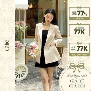 Ao khoác Blazer nữ dáng dài hàn quốc, Áo Blazer thiết kế form chiết eo CALIE AB067