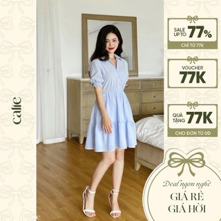 Váy xòe dáng baby doll tay ngắn calie vx124