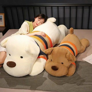 Gấu Bông Búp Bê Chó Áo Len Sọc Cam - Khổng Lồ, Cute Xinh Xắn Kích Thước 70-130cm