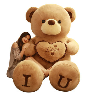Gấu Teddy Nhồi Bông Ôm Trái Tim - Kích Thước 80cm-140cm, Đáng Yêu & Mềm Mại
