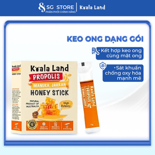 Keo ong dạng gói Koala Land Propolis Honey Stick, 12 góix10g, kháng khuẩn khoang miệng, chứa mật ong