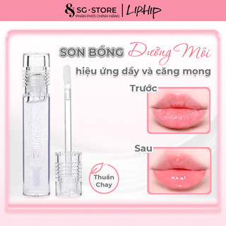 Son bóng dưỡng môi không màu thuần chay LipHip Lip Plumping Gloss 4g
