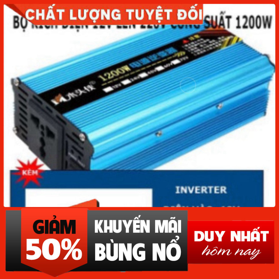 Bộ kích điện 12V lên 220V 1200W - 1200w Inverter 12V Sin Chuẩn