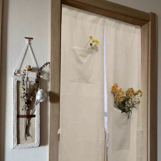   KEO DÁN  Rèm Cửa Vintage may túi cắm hoa lá. Rèm trang trí quán cà phê vải bố thô mộc họa tiết đẹp 