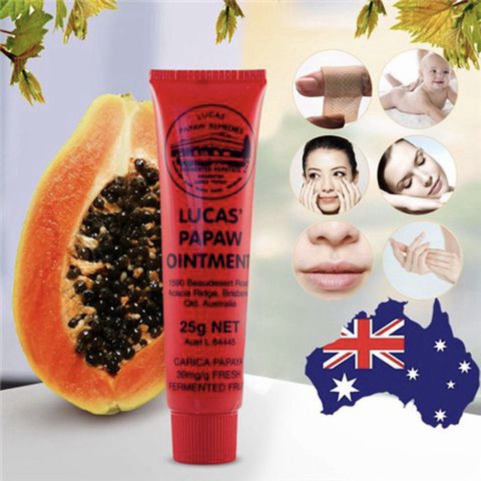 Kem đa năng loại bỏ mụn nhọt phát ban mẩn ngứa hăm tã nứt đầu ti viêm da khô da chàm da muỗi đốt Lucas Papaw Ointment Úc