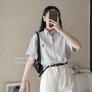 [H.Lana] ÁO SƠ MI KẺ DỌC THÊU NGỰA 2M