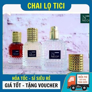 Chai Lọ Đựng Nước Hoa Thủy Tinh Thân Nắp Gai 30ml Nắp Vàng/Nắp Bạc