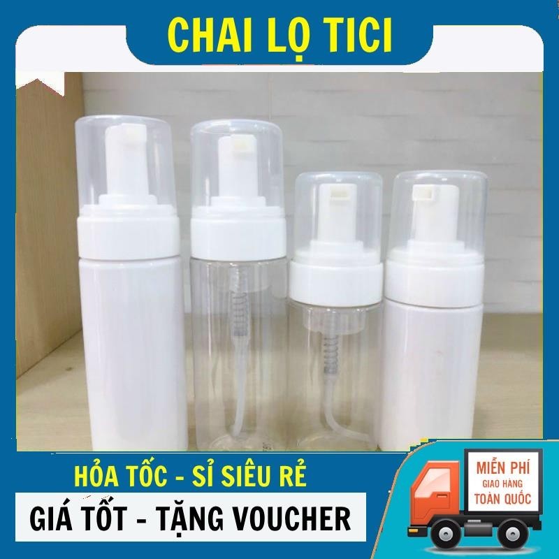 [COMBO 3 CÁI] Chai Lọ Xịt Tạo Bọt Đầu Nhấn Giọt 30ml,50ml,100ml,150ml,200ml Đựng Sữa Rửa Mặt, Chiết Mỹ Phẩm