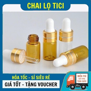 Chai lọ chiết serum 3ml, 5ml đựng tinh dầu mỏng khoen vàng _ chai lọ serum_ chai lọ serum bóp giọt