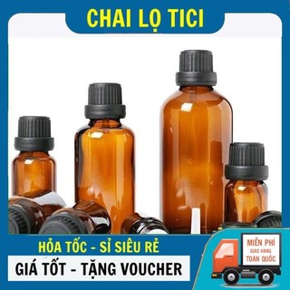 Chai Lọ Đựng Tinh Dầu 50ml, 100ml Nắp Vặn Đen Kèm Nút Nhỏ Giọt Chiết Serum
