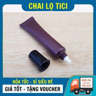 Tuýp chiết mỹ phẩm ✵ tuýp nhựa chiết mỹ phẩm 20ml nâu, rêu chiết mỹ phẩm, đựng gel .