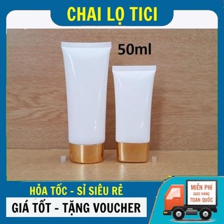 Tuýp chiết mỹ phẩm ✵ tuýp nhựa 50ml, 100ml nắp xi vàng,bạc đựng kem chống nắng, sữa rửa mặt