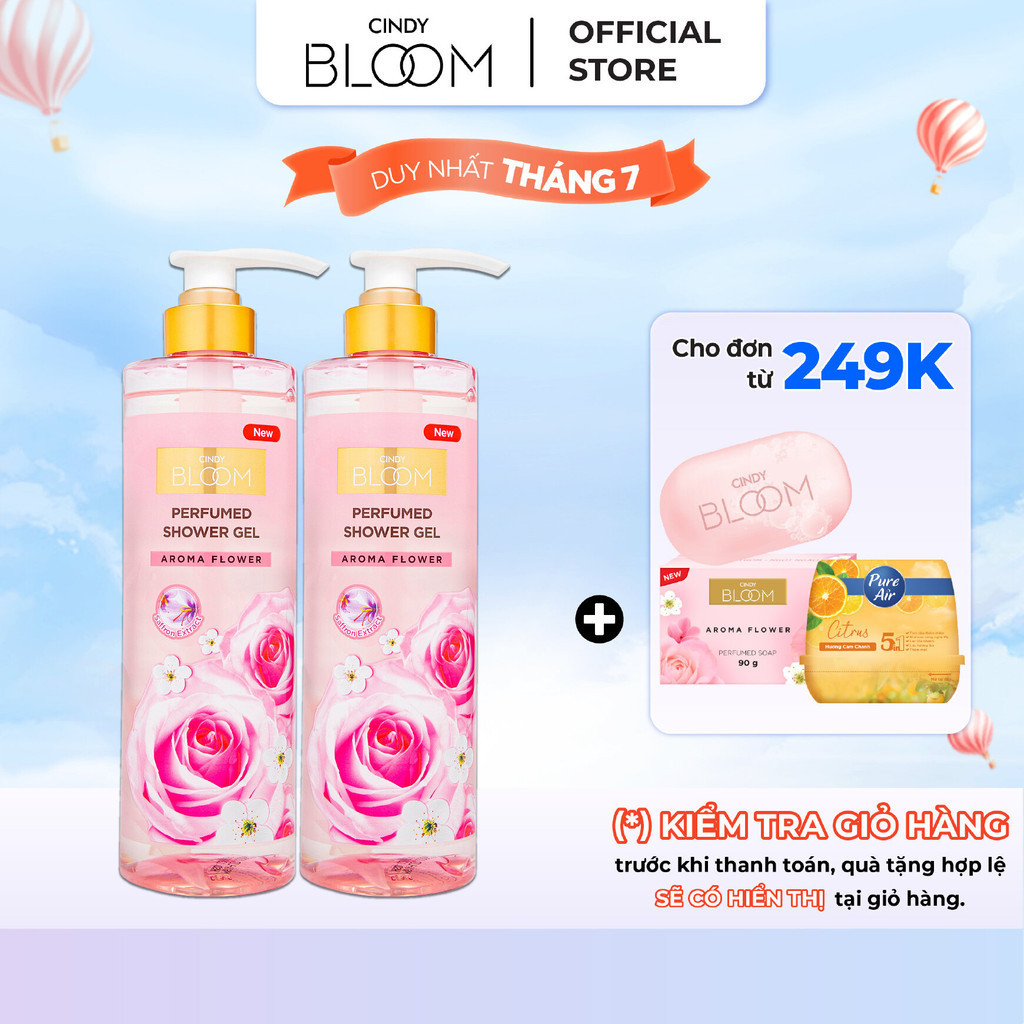 Combo 2 Sữa tắm nước hoa Cindy Bloom Aroma Flower hương ngọt ngào nữ tính 640g/chai