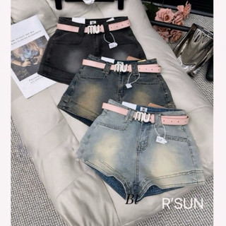 Quần đùi bò nữ, quần short bò nữ may cách điệu gấu kèm đai siêu xinh hàng QCL1 N99 aaabbb