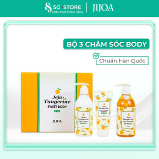 Bộ 3 sản phẩm chăm sóc BODY Hàn Quốc Jeju Tangerine Sweet Body, chiết xuất quýt làm sạch, tẩy tế bào chết, dưỡng ẩm