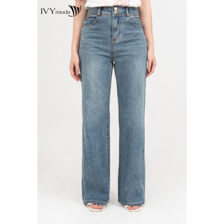 Quần jeans ống suông 2 khuy nữ ivy moda ms 25m8740