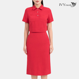Áo sơ mi lụa Petal nữ IVY moda MS 16M8811