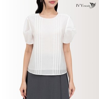 Áo sơ mi tencel tay bồng nữ ivy moda ms 16m8748