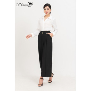 Áo sơ mi lụa Basic nữ IVY moda MS 17M8605