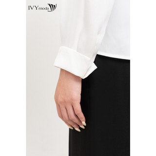 Áo sơ mi lụa Basic nữ IVY moda MS 17M8605