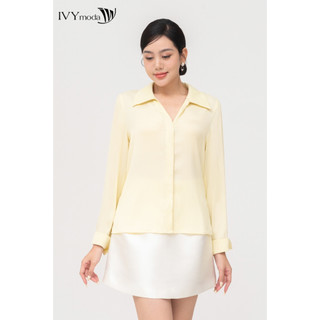 Áo sơ mi lụa Basic nữ IVY moda MS 17M8605