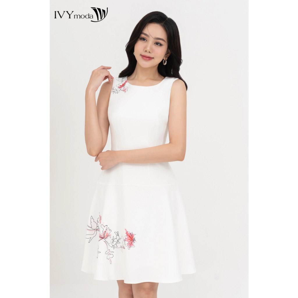 Isabella Dress - Đầm xòe dệt burn out nữ IVY moda MS 41M8700 | BigBuy360 - bigbuy360.vn