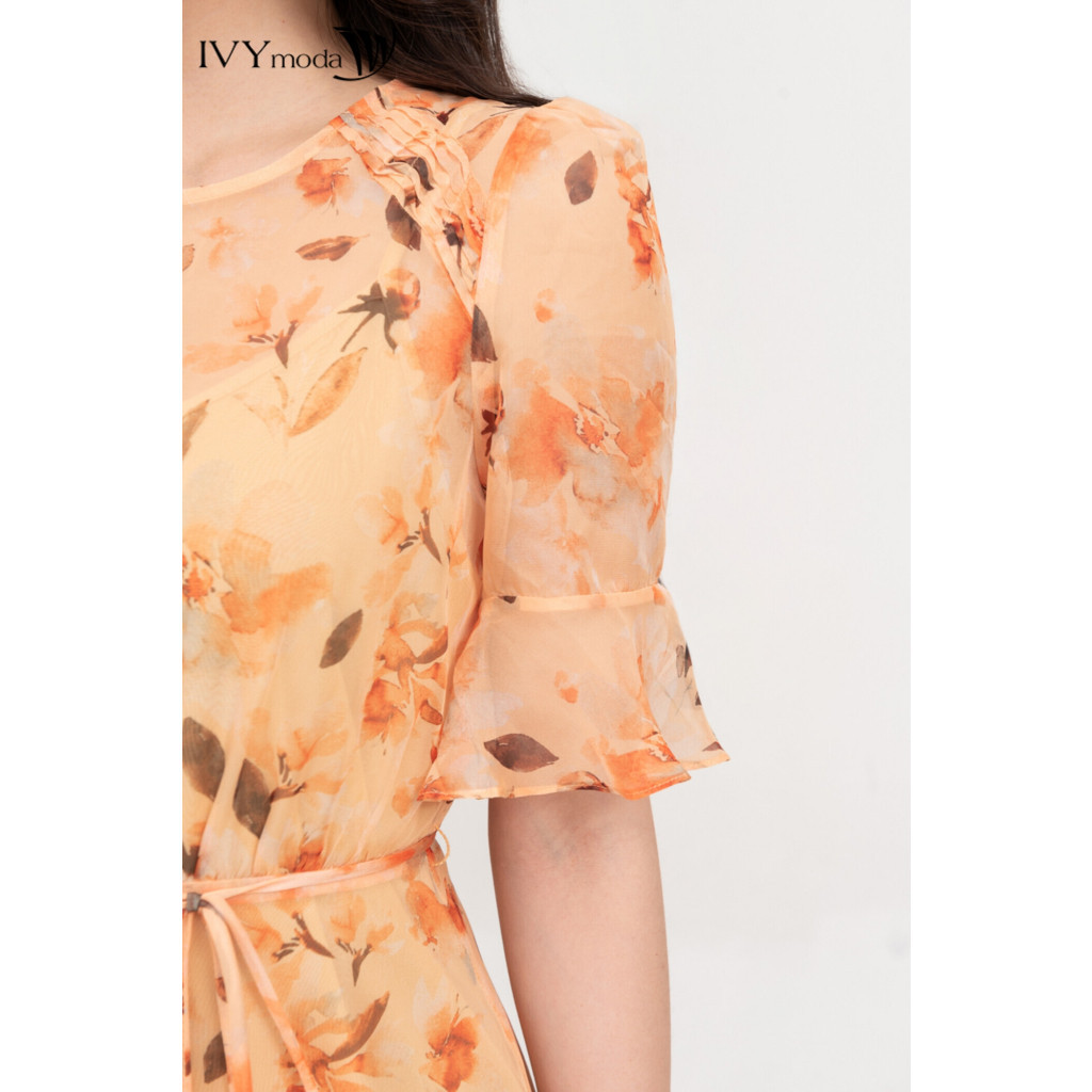 Đầm hoa xòe tay lỡ nữ IVY moda MS 48M8775 | BigBuy360 - bigbuy360.vn