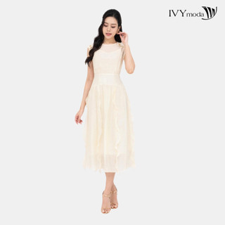 Brume dress - đầm tencel bèo nhún nữ ivy moda ms 41b9744