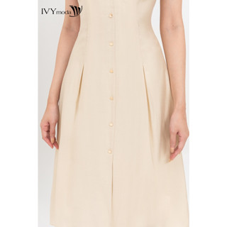 Light Spring Midi Dress - Đầm lụa cổ kiểu nữ IVY moda MS 48M8705