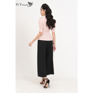 Áo Sơ Mi Cổ V Chiết Eo nữ IVY moda MS 17B9574