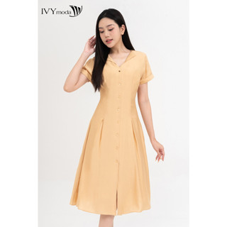 Light Spring Midi Dress - Đầm lụa cổ kiểu nữ IVY moda MS 48M8705