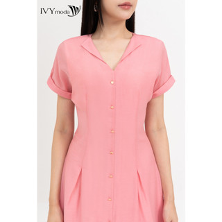 Light Spring Midi Dress - Đầm lụa cổ kiểu nữ IVY moda MS 48M8705