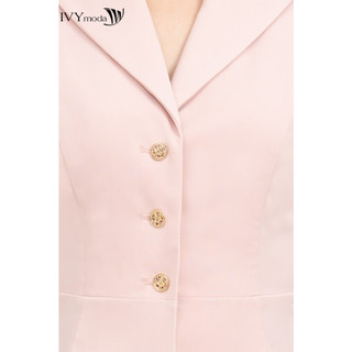 Áo Sơ Mi Cổ V Chiết Eo nữ IVY moda MS 17B9574