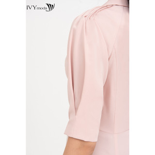 Áo Sơ Mi Cổ V Chiết Eo nữ IVY moda MS 17B9574