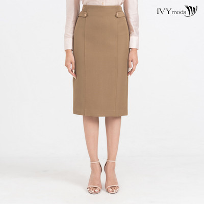 Chân váy kẻ ly 2 khuy nữ IVY moda MS 31M8536