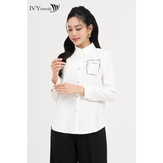Áo sơ mi in hình nữ ivy moda ms 17b9605