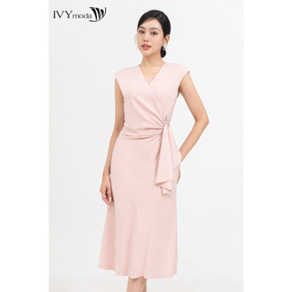 Đầm ôm xếp hoa eo nữ IVY moda MS 41M8424