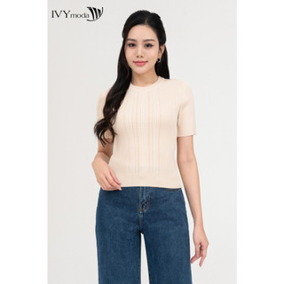 Áo len ôm tay ngắn nữ ivy moda ms 57m8742