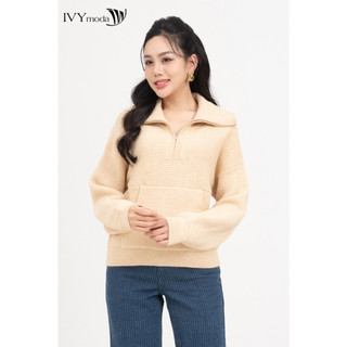 Áo len cổ kiểu mix túi nữ ivy moda ms 58b9644