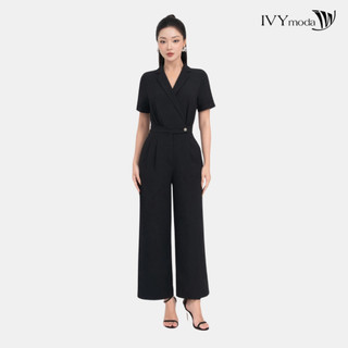 Jumpsuit sơ mi cổ vest nữ ivy moda ms 18m8778